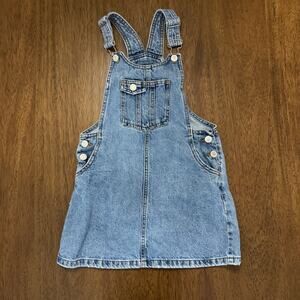 Zara Kids Girls Size 8 Denim Overall Dress Blue Jean Pinafore Jumper